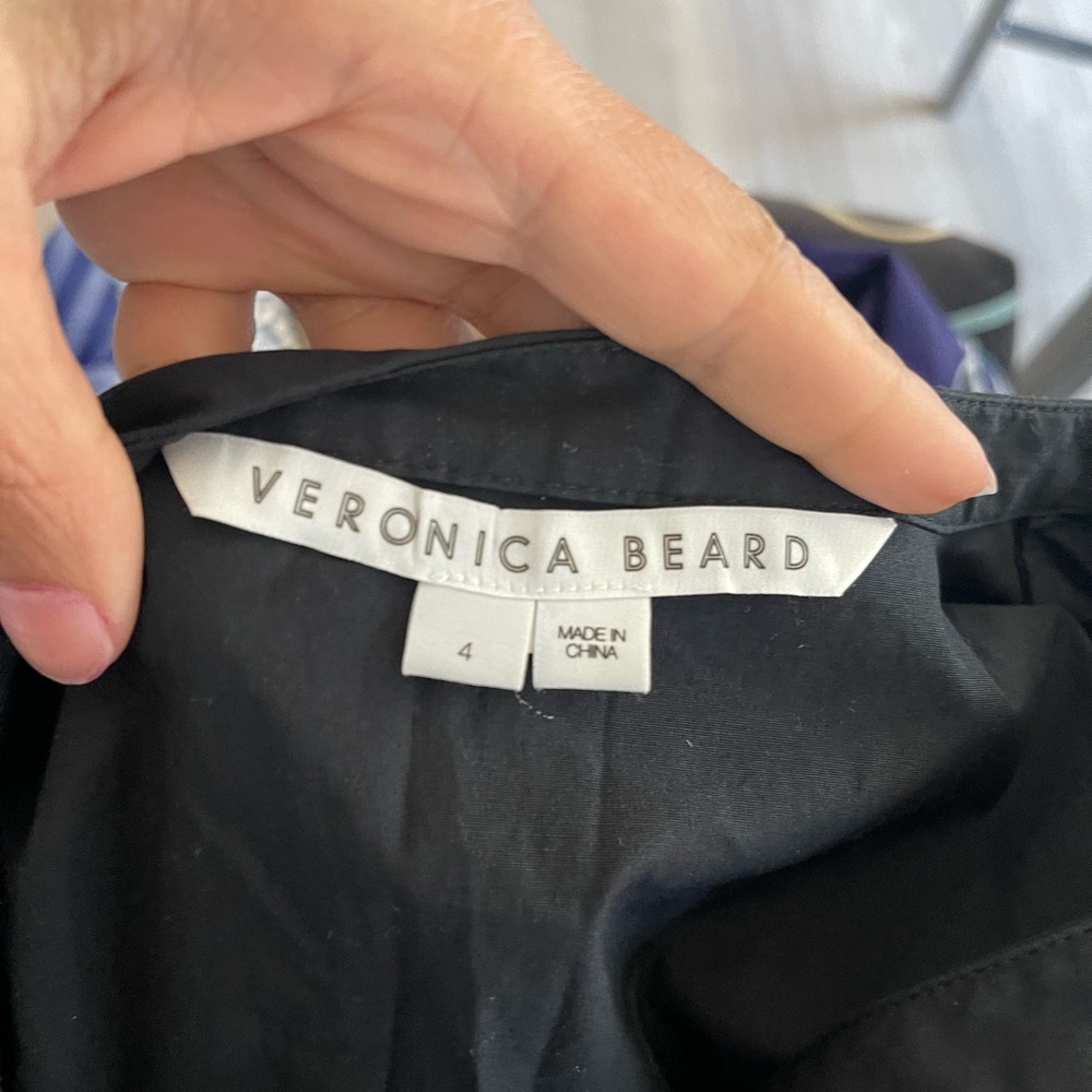 Veronica Beard Black Button-Front Ruched Midi Ski… - image 6